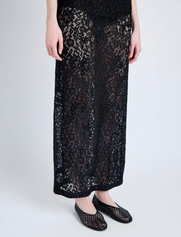 Proenza Schouler Proenza Schouler Jasmine Skirt In Stretch Lace - Black