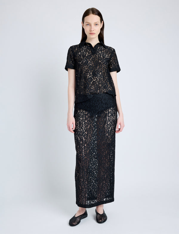 proenza schouler Proenza Schouler Jasmine Skirt in Stretch Lace - Black