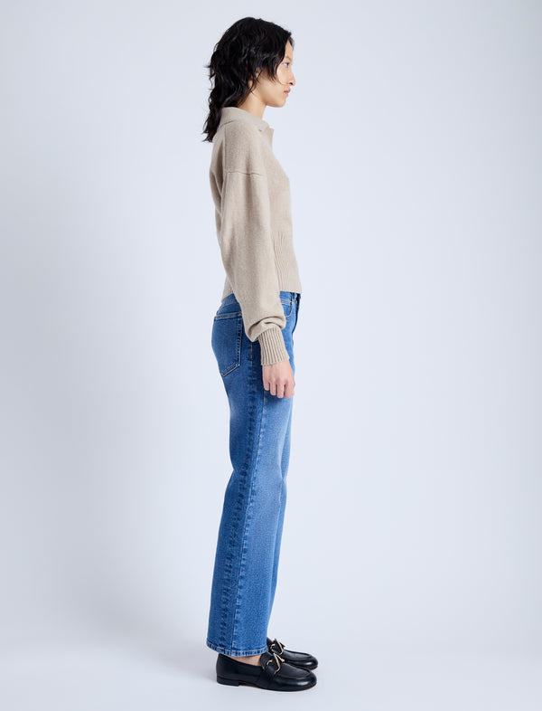 Proenza Schouler Proenza Schouler Jeanne Polo Sweater In Eco Cashmere - Oatmeal