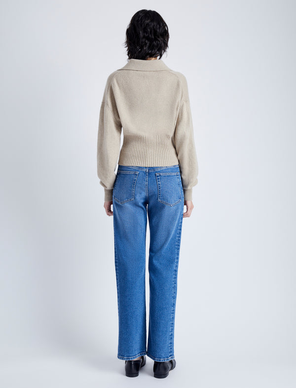 Proenza Schouler Proenza Schouler Jeanne Polo Sweater In Eco Cashmere - Oatmeal