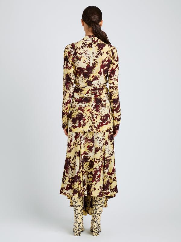 Proenza Schouler Proenza Schouler Joelle Skirt In Printed Silk Viscose - Rust Multi