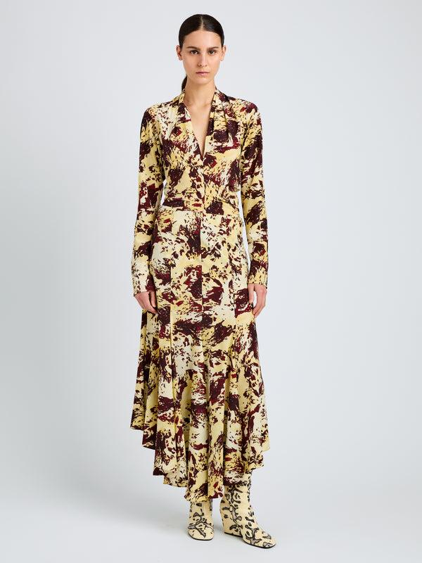 proenza schouler Proenza Schouler Joelle Skirt in Printed Silk Viscose - Rust Multi