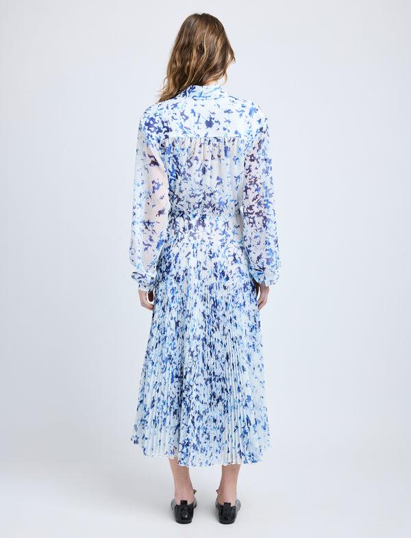 Proenza Schouler Proenza Schouler Jones Dress In Printed Crinkle Chiffon - Off White Multi