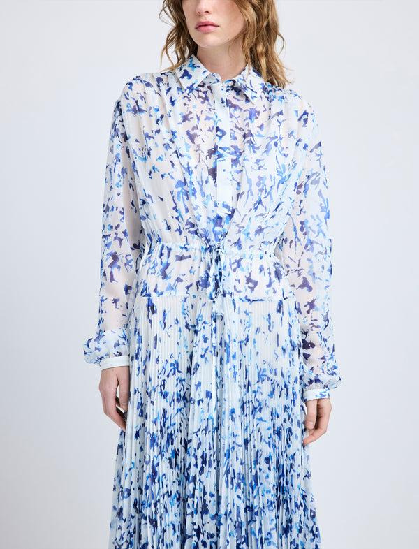 Proenza Schouler Proenza Schouler Jones Dress In Printed Crinkle Chiffon - Off White Multi