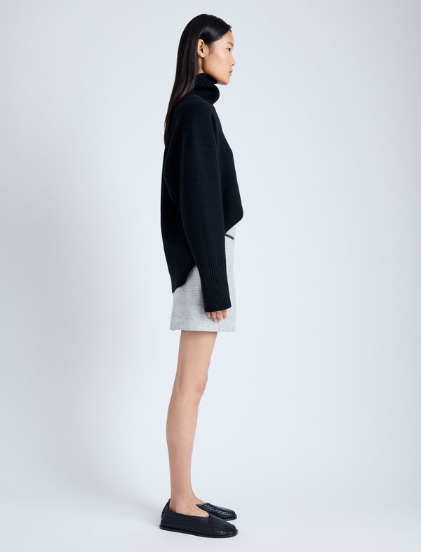 Proenza Schouler Proenza Schouler Judith Skirt In Melange Visocose Linen - Grey Multi