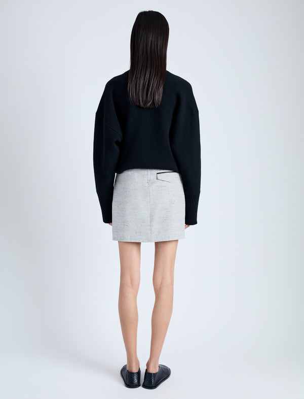 Proenza Schouler Proenza Schouler Judith Skirt In Melange Visocose Linen - Grey Multi