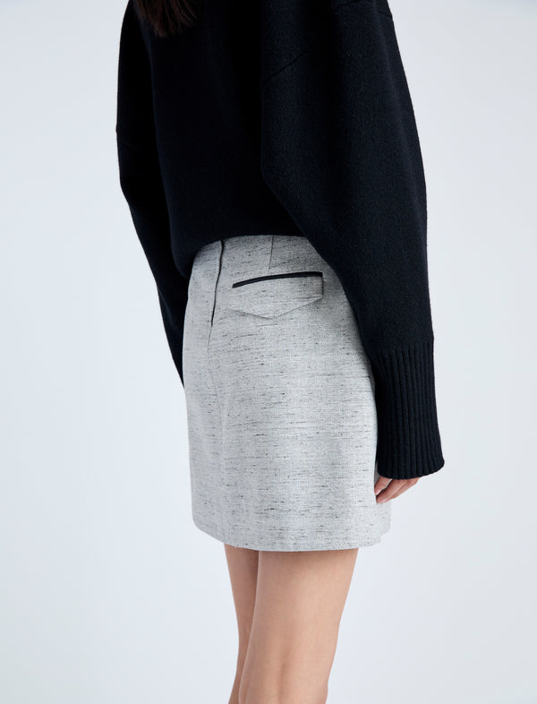 Proenza Schouler Proenza Schouler Judith Skirt In Melange Visocose Linen - Grey Multi