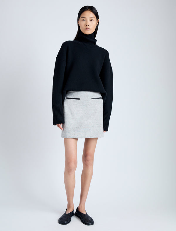 proenza schouler Proenza Schouler Judith Skirt in Melange Visocose Linen - Grey Multi