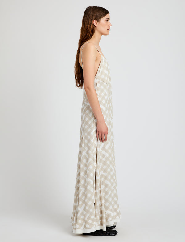 Proenza Schouler Proenza Schouler June Dress In Printed Crepe De Chine - Oyster Multi