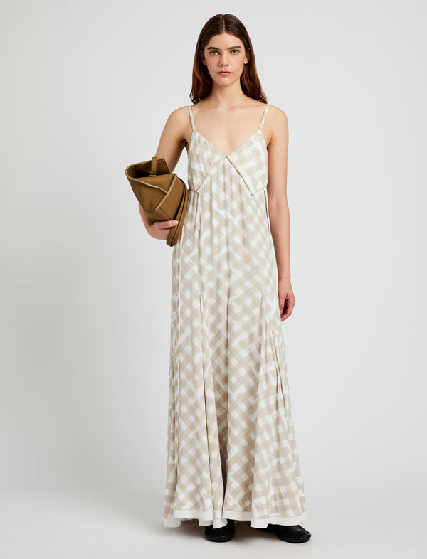 proenza schouler Proenza Schouler June Dress in Printed Crepe De Chine - Oyster Multi