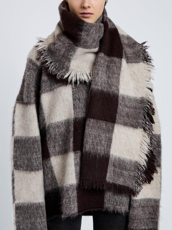 Proenza Schouler Proenza Schouler Kai Scarf In Brushed Glenplaid Knit - Brown Multi