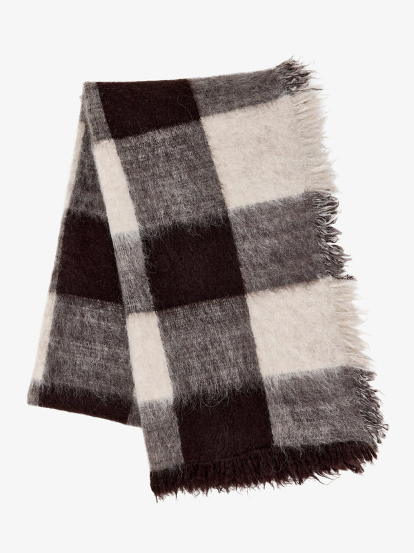 proenza schouler Proenza Schouler Kai Scarf in Brushed Glenplaid Knit - Brown Multi