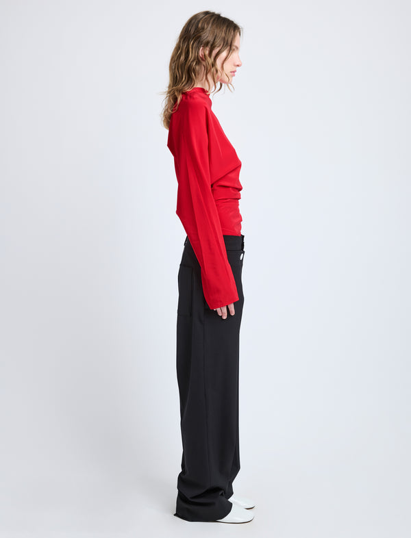 Proenza Schouler Proenza Schouler Keegan Top In Stretch Silk Viscose - Red