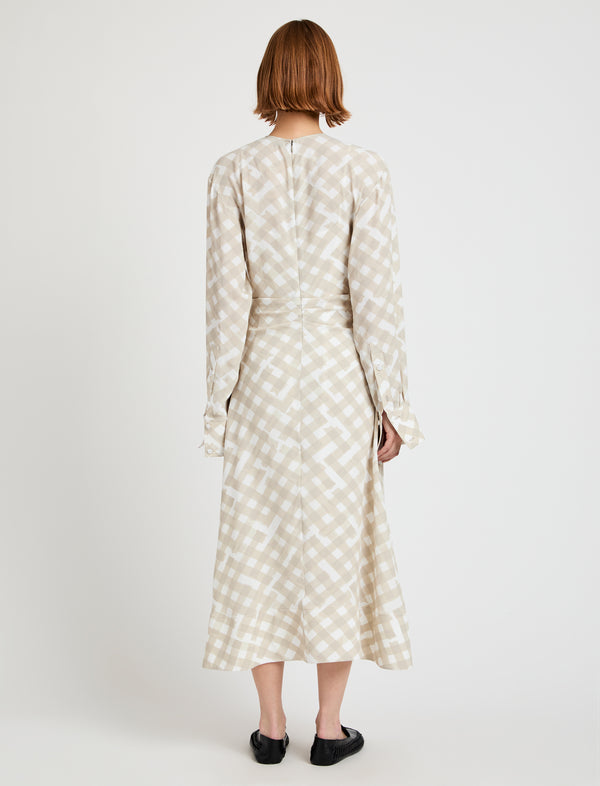 Proenza Schouler Proenza Schouler Keria Dress In Printed Crepe De Chine - Oyster Multi