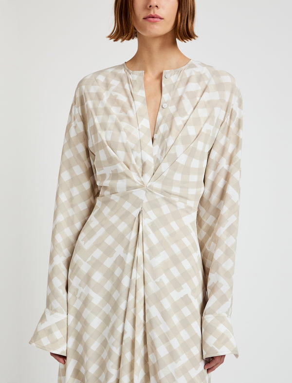 Proenza Schouler Proenza Schouler Keria Dress In Printed Crepe De Chine - Oyster Multi