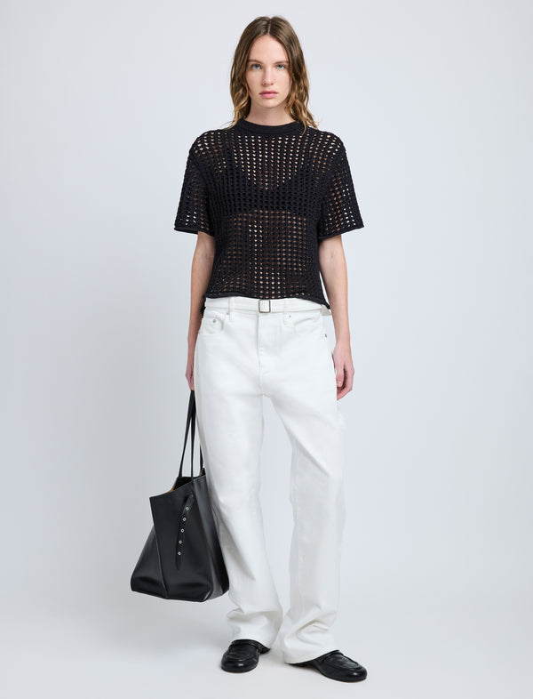 Proenza Schouler Proenza Schouler Kimia Top In Open Crochet - Black