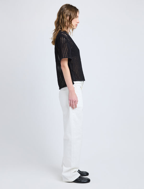 Proenza Schouler Proenza Schouler Kimia Top In Open Crochet - Black