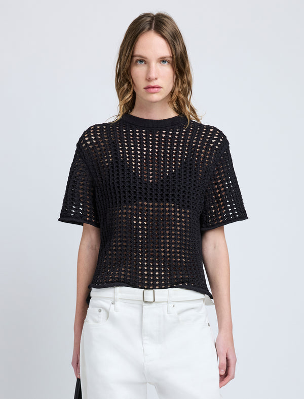 proenza schouler Proenza Schouler Kimia Top in Open Crochet - Black