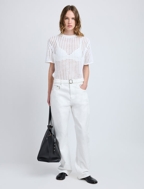 Proenza Schouler Proenza Schouler Kimia Top In Open Crochet - Off White