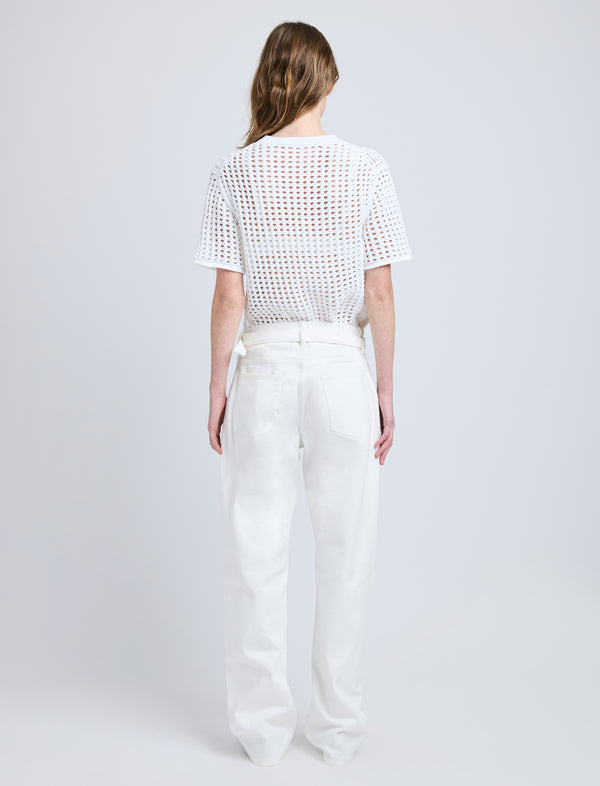Proenza Schouler Proenza Schouler Kimia Top In Open Crochet - Off White