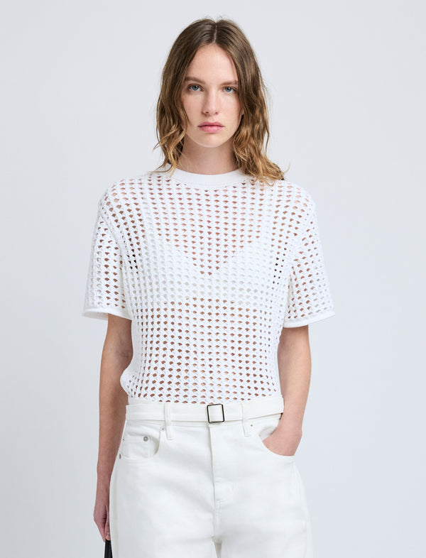 proenza schouler Proenza Schouler Kimia Top in Open Crochet - Off White