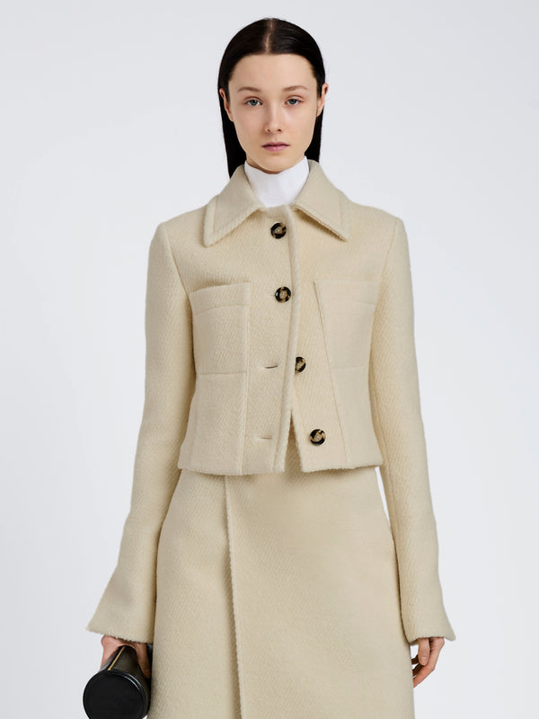 proenza schouler Proenza Schouler Kinsley Jacket in Boucle Twill Suiting - Off White
