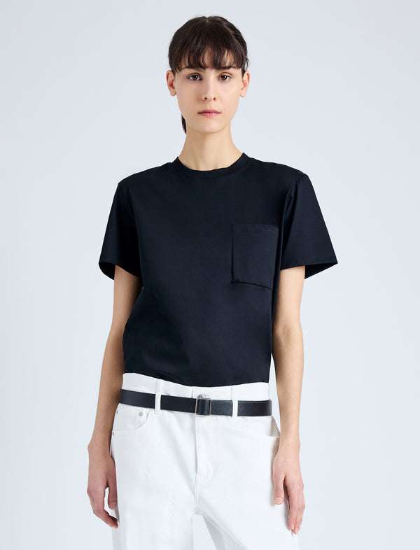 proenza schouler Proenza Schouler Kira T-Shirt in Eco Cotton Jersey - Black