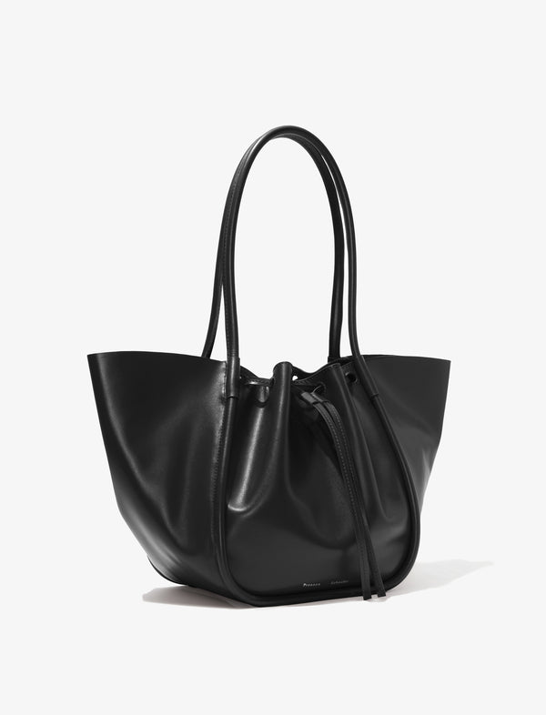 Proenza Schouler Proenza Schouler Large Ruched Tote In Soft Shiny Calf - Black