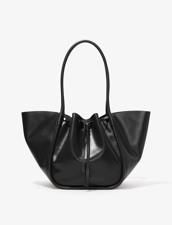 Proenza Schouler Proenza Schouler Large Ruched Tote In Soft Shiny Calf - Black