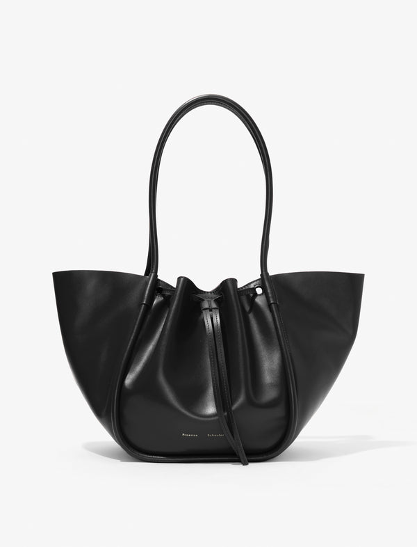 proenza schouler Proenza Schouler Large Ruched Tote in Soft Shiny Calf - Black