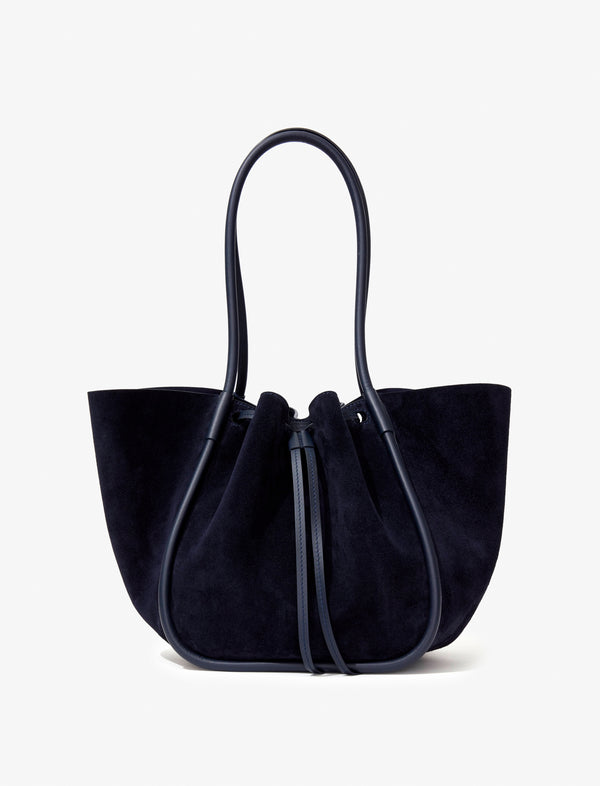 proenza schouler Proenza Schouler Large Ruched Tote in Soft Suede - Deep Navy