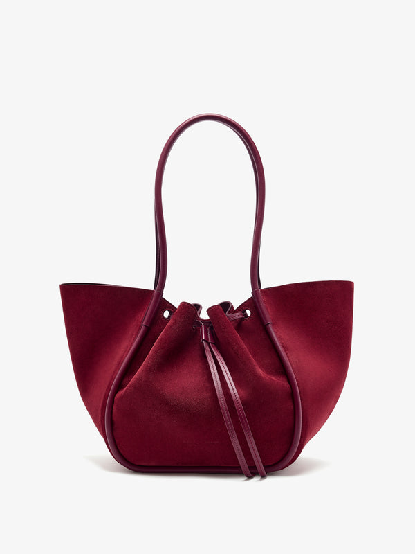 proenza schouler Proenza Schouler Large Ruched Tote in Soft Suede - Merlot