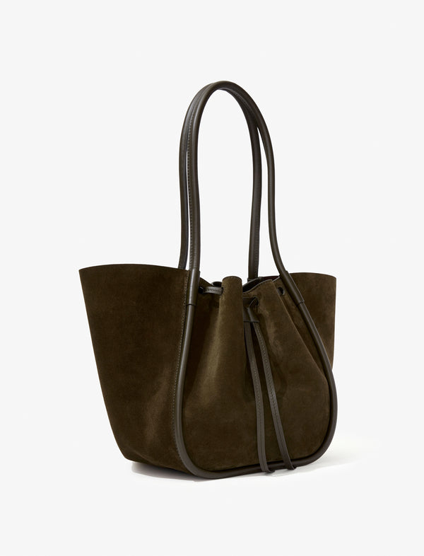 Proenza Schouler Proenza Schouler Large Ruched Tote In Soft Suede - Olive