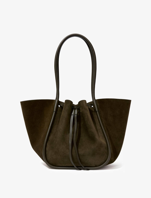 proenza schouler Proenza Schouler Large Ruched Tote in Soft Suede - Olive