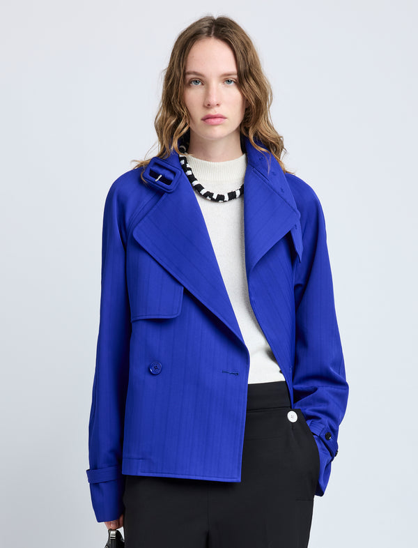 proenza schouler Proenza Schouler Larissa Jacket in Technical Nylon Jacquard - Cobalt