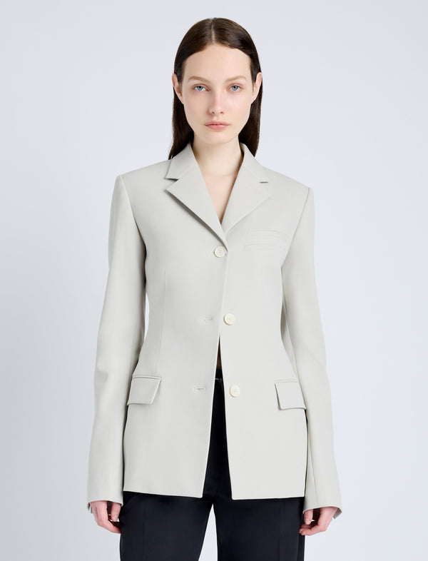 proenza schouler Proenza Schouler Lark Blazer in Wool Gabardine Suiting - Taupe