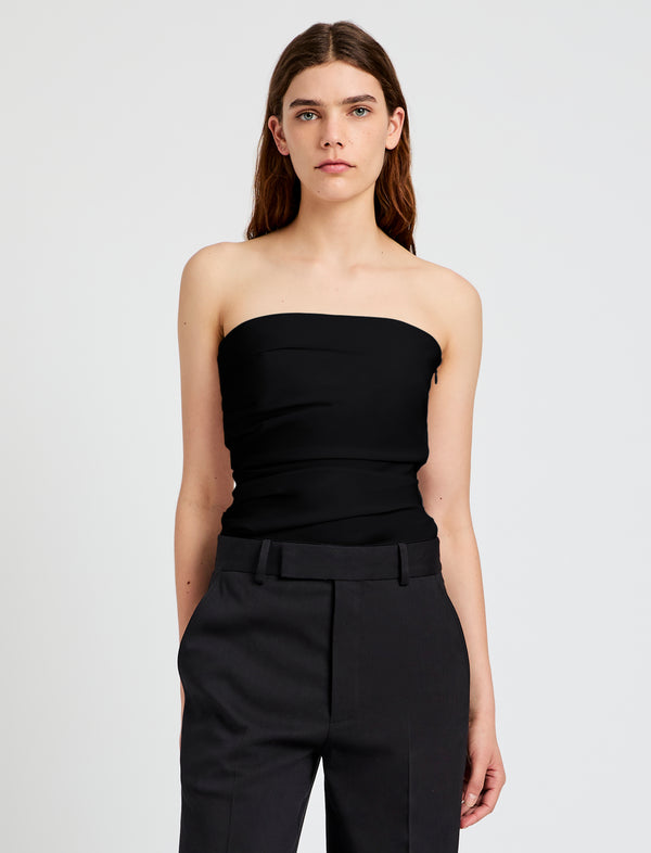 proenza schouler Proenza Schouler Lena Top in Bi-Stretch Cotton Nylon - Black