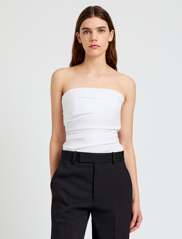 proenza schouler Proenza Schouler Lena Top in Bi-Stretch Cotton Nylon - Off White