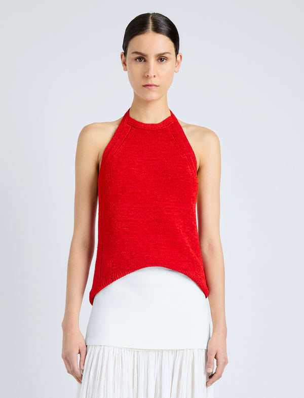 proenza schouler Proenza Schouler Leona Top in Viscose Ribbon Knit - Red