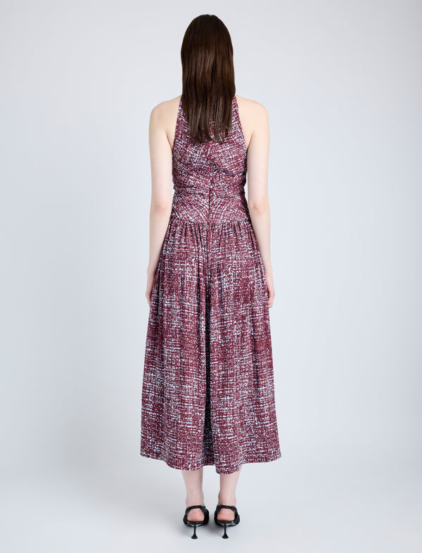 Proenza Schouler Proenza Schouler Lola Dress In Printed Viscose Crepe - Oxblood Multi