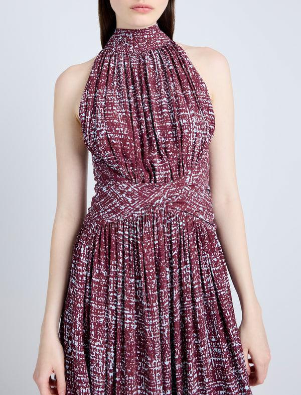 Proenza Schouler Proenza Schouler Lola Dress In Printed Viscose Crepe - Oxblood Multi