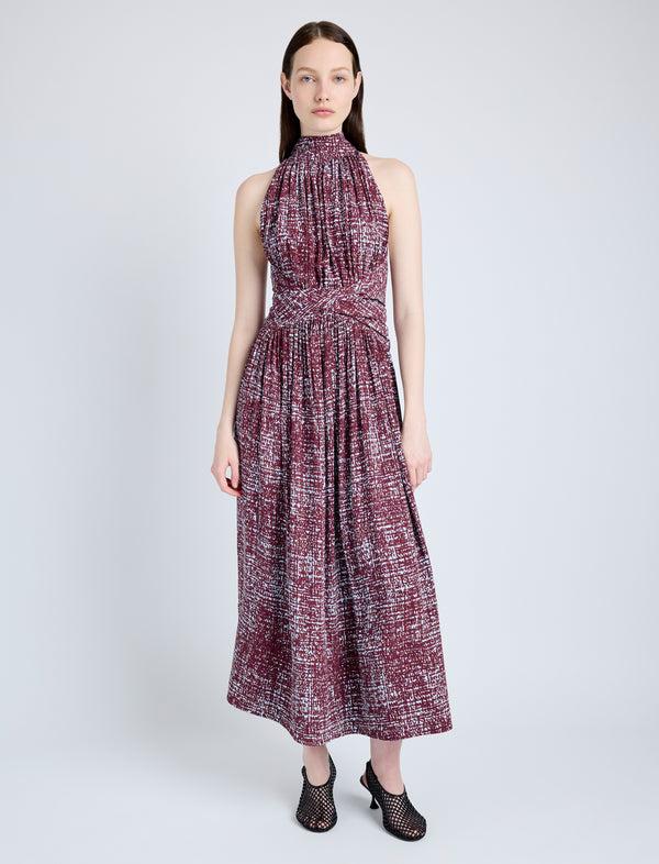proenza schouler Proenza Schouler Lola Dress in Printed Viscose Crepe - Oxblood Multi