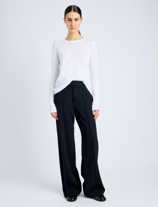 Proenza Schouler Proenza Schouler Long Sleeve T-Shirt In Tissue Jersey - White