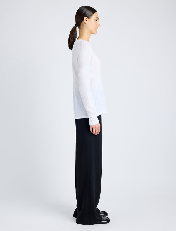 Proenza Schouler Proenza Schouler Long Sleeve T-Shirt In Tissue Jersey - White