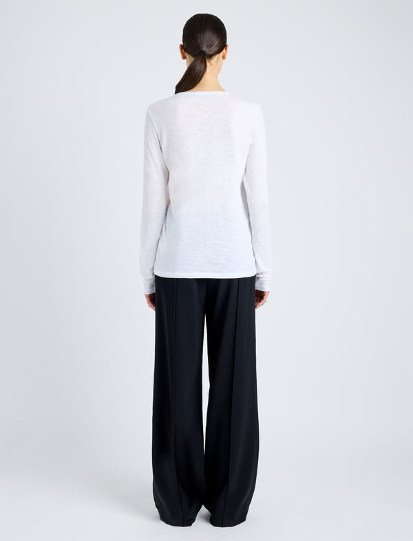 Proenza Schouler Proenza Schouler Long Sleeve T-Shirt In Tissue Jersey - White