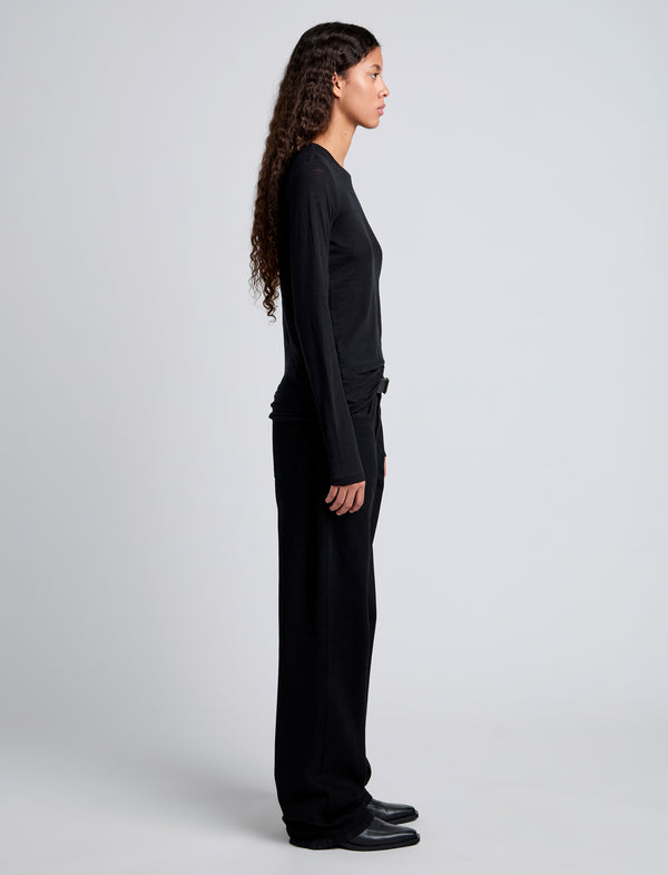 Proenza Schouler Proenza Schouler Long Sleeve T-Shirt In Tissue Jersey - Black