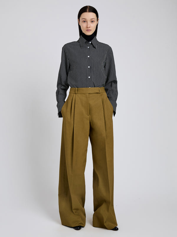 Proenza Schouler Proenza Schouler Lynsey Top In Viscose Striped Shirting - Black/White