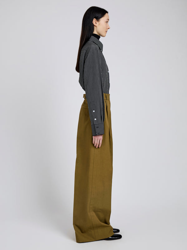 Proenza Schouler Proenza Schouler Lynsey Top In Viscose Striped Shirting - Black/White