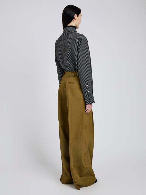 Proenza Schouler Proenza Schouler Lynsey Top In Viscose Striped Shirting - Black/White