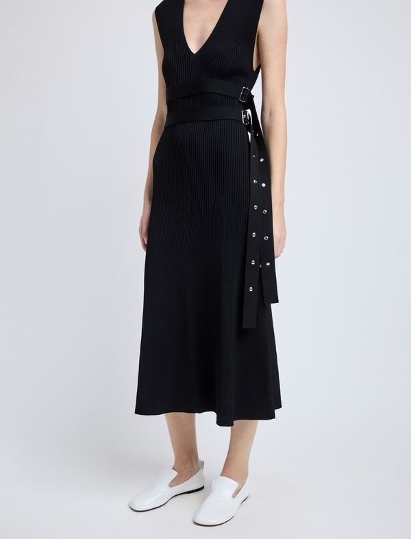 Proenza Schouler Proenza Schouler Madeline Dress In Rib Knit - Black
